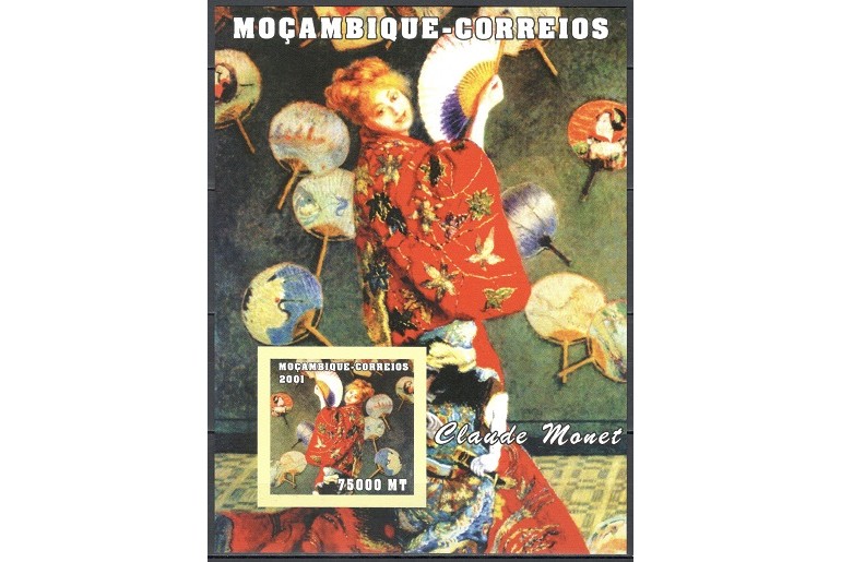 MOZAMBIC 2001 - PICTURA, CLAUDE MONET - BLOC NESTAMPILAT - NEDANTELAT - MNH / pictura326